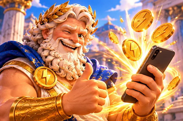 Zeus giving a thumbs-up while logging in to Betmica on his smartphone